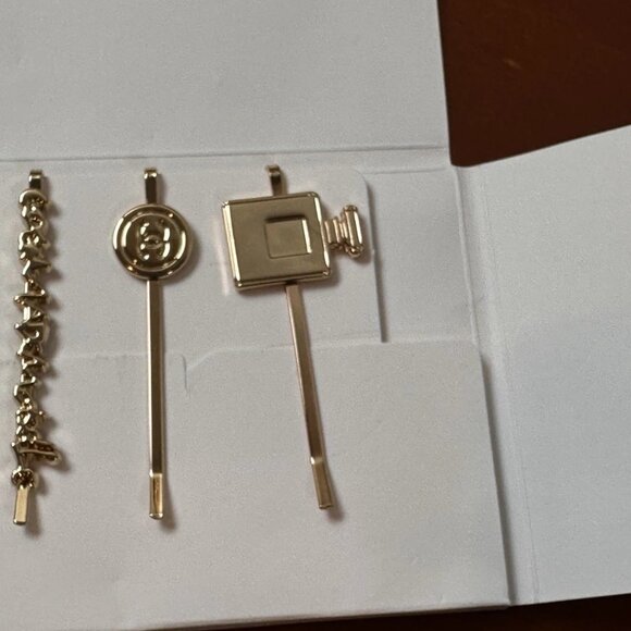 CHANEL Gold Hair Accessories Set with Iconic Designs - Picture 2 of 4
